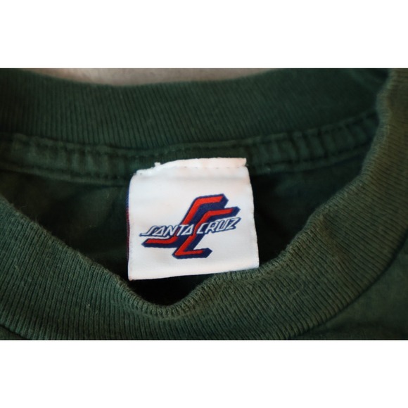 Santa Cruz‎ Shirt Mens Large Green Graphic Logo Skateboarding Crewneck Tee - Picture 4 of 7